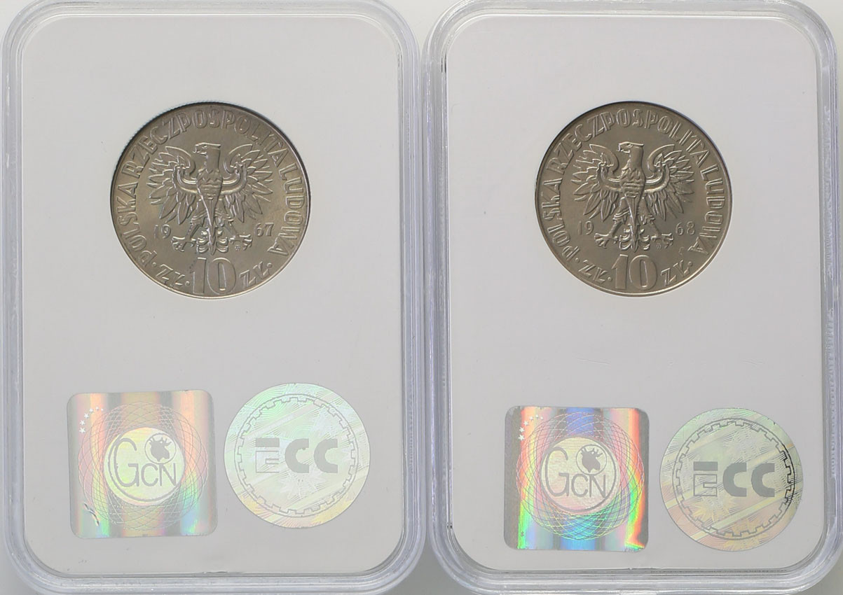 PRL. Zestaw monet 10 złotych M. Kopernik 1967, 1968 - 2 sztuki
